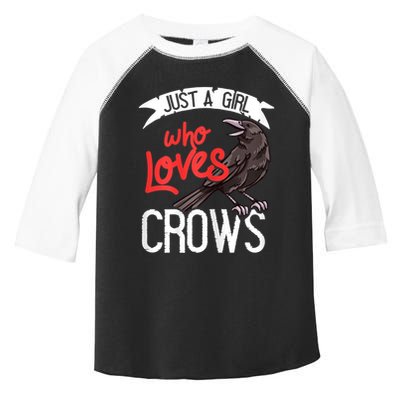 Raven Crow Gift Birding Bird Watching Just A Girl Who Loves Crows Toddler Fine Jersey T-Shirt
