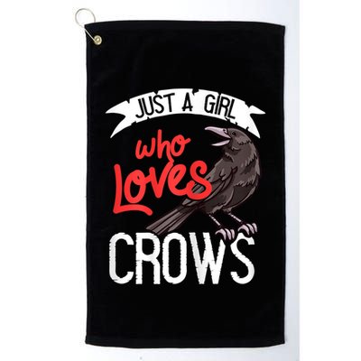Raven Crow Gift Birding Bird Watching Just A Girl Who Loves Crows Golf Towel