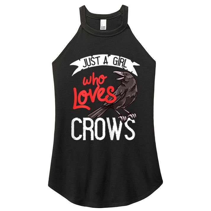 Raven Crow Gift Birding Bird Watching Just A Girl Who Loves Crows Women's Perfect Tri Rocker Tank