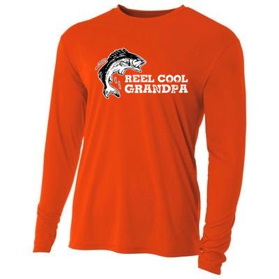 Reel Cool Grandpa Funny Fishing Quotes Gift For Grandfather Gift Cooling Performance Long Sleeve Crew