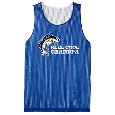 Reel Cool Grandpa Funny Fishing Quotes Gift For Grandfather Gift Mesh Reversible Basketball Jersey Tank