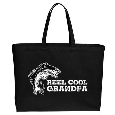 Reel Cool Grandpa Funny Fishing Quotes Gift For Grandfather Gift Cotton Canvas Jumbo Tote