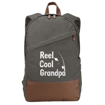 Reel Cool Grandpa Sarcastic Joke Funny Novelty Design Great Gift Cotton Canvas Backpack