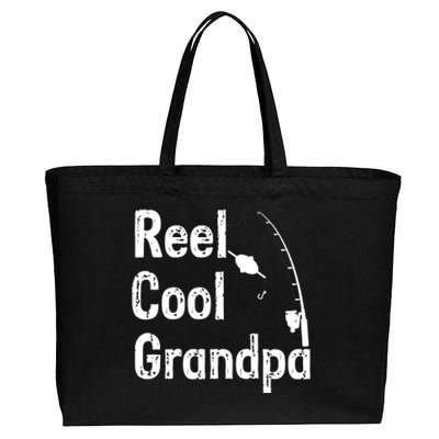 Reel Cool Grandpa Sarcastic Joke Funny Novelty Design Great Gift Cotton Canvas Jumbo Tote