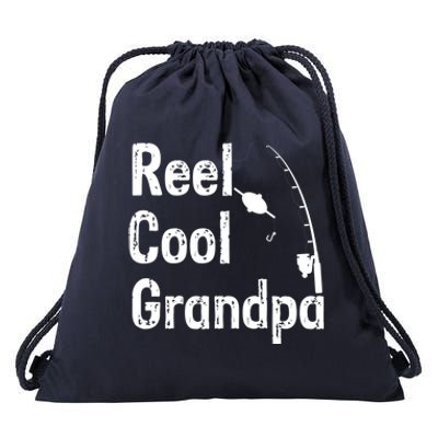 Reel Cool Grandpa Sarcastic Joke Funny Novelty Design Great Gift Drawstring Bag