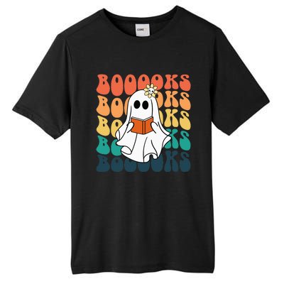 Retro Cute Ghost Book Reading Halloween Teacher Top Tall Fusion ChromaSoft Performance T-Shirt