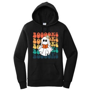 Retro Cute Ghost Book Reading Halloween Teacher Top Women's Pullover Hoodie