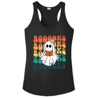 Retro Cute Ghost Book Reading Halloween Teacher Top Ladies PosiCharge Competitor Racerback Tank