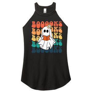 Retro Cute Ghost Book Reading Halloween Teacher Top Women's Perfect Tri Rocker Tank