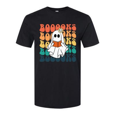 Retro Cute Ghost Book Reading Halloween Teacher Top Softstyle® CVC T-Shirt