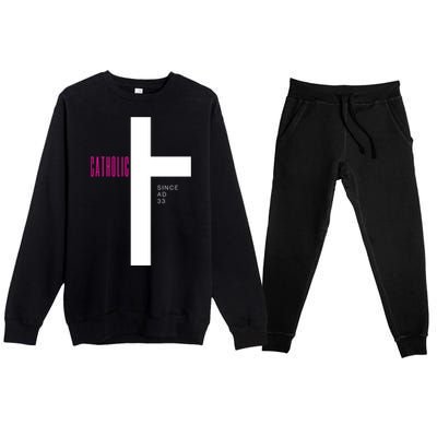 Roman Catholic Gift Since AD 33 Premium Crewneck Sweatsuit Set