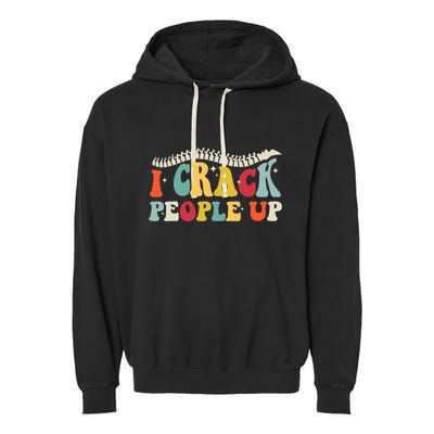Retro Chiropractic Groovy Spinal Cord Chiropractor Funny Garment-Dyed Fleece Hoodie