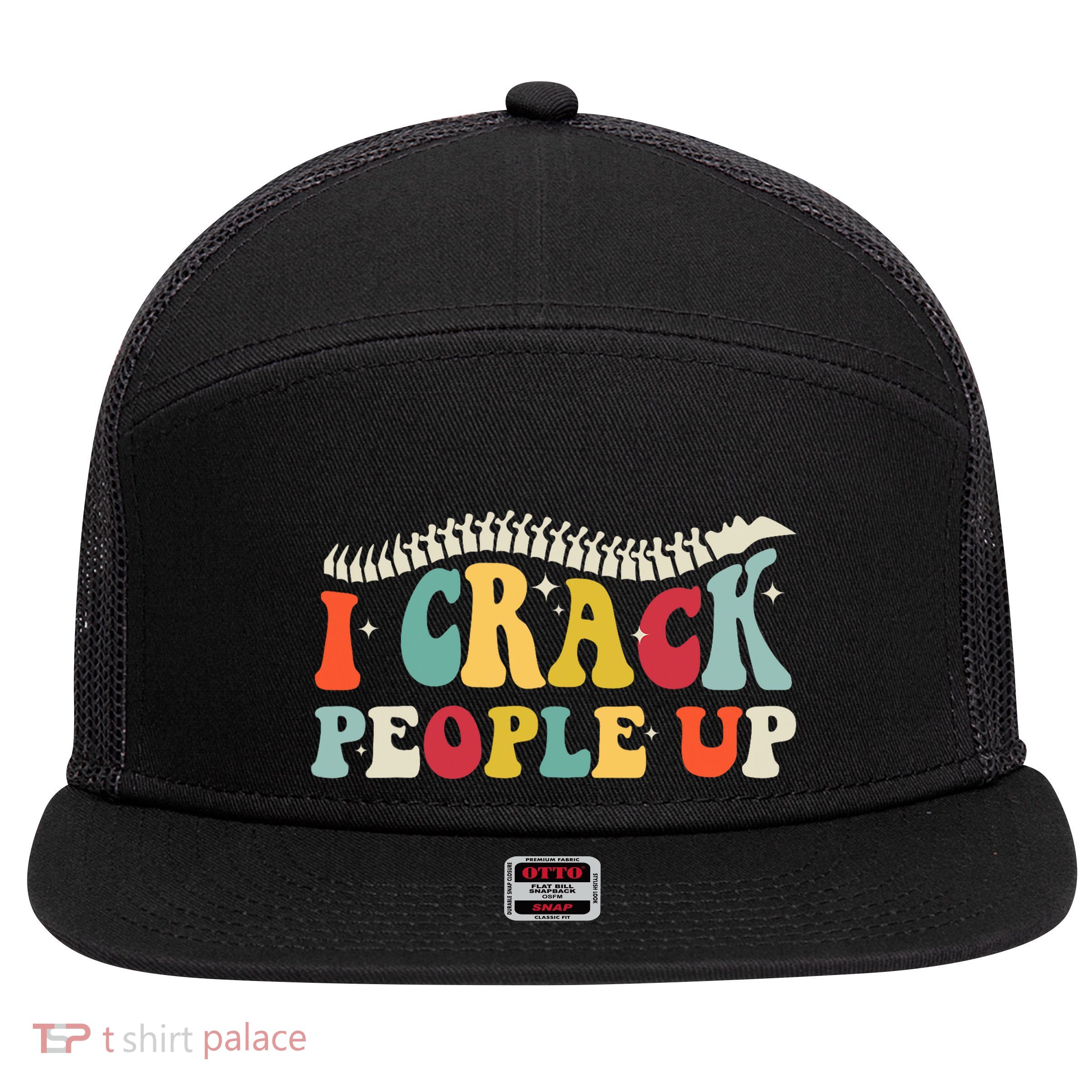 Retro Chiropractic Groovy Spinal Cord Chiropractor Funny 7 Panel Mesh Trucker Snapback Hat