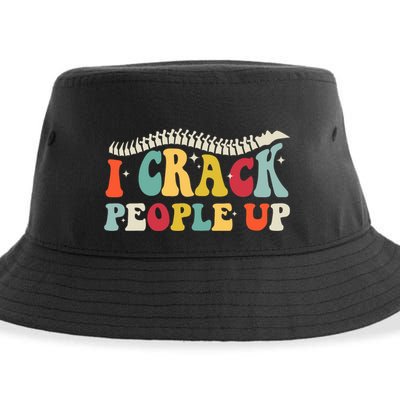 Retro Chiropractic Groovy Spinal Cord Chiropractor Funny Sustainable Bucket Hat
