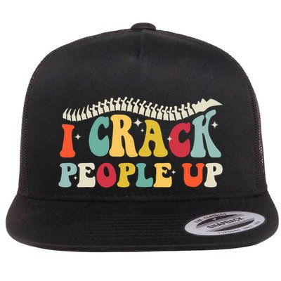 Retro Chiropractic Groovy Spinal Cord Chiropractor Funny Flatbill Hat