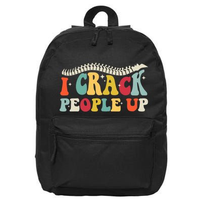 Retro Chiropractic Groovy Spinal Cord Chiropractor Funny 16 in Basic Backpack