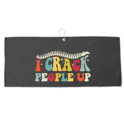 Retro Chiropractic Groovy Spinal Cord Chiropractor Funny Large Microfiber Waffle Golf Towel