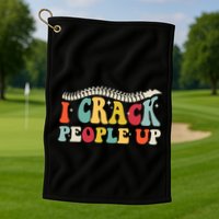 Retro Chiropractic Groovy Spinal Cord Chiropractor Funny Golf Towel