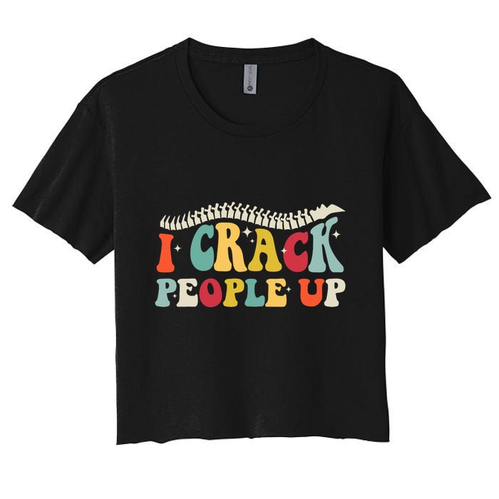Retro Chiropractic Groovy Spinal Cord Chiropractor Funny Crop Top