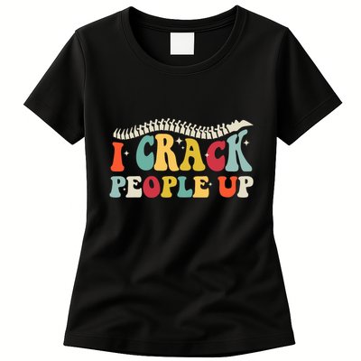 Retro Chiropractic Groovy Spinal Cord Chiropractor Funny Womens T-Shirt