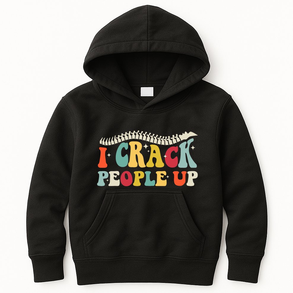 Retro Chiropractic Groovy Spinal Cord Chiropractor Funny Kids Hoodie