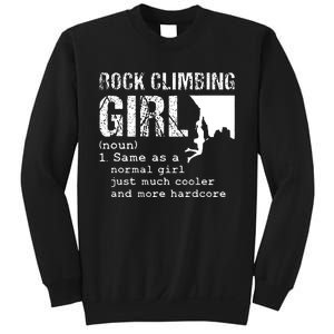 Rock Climbing Girl Definition Mountain Climber Bouldering Sweatshirt