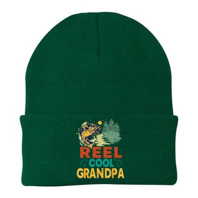 Reel Cool Grandpa Fishing Fun Fathers Day Fishermen Knit Cap Winter Beanie