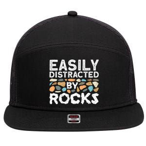 Rock Collector Geologist Rock Hound Geology 7 Panel Mesh Trucker Snapback Hat