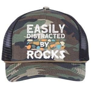 Rock Collector Geologist Rock Hound Geology Retro Rope Trucker Hat Cap