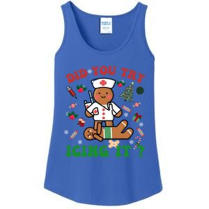 Retro Christmas Gingerbread Nurse Squad Did You Try Icing It Gift Ladies Essential Tank