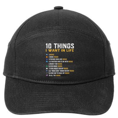 Rock Collector Geologist Joke For Geode Hunter Rockhounding 7-Panel Snapback Hat