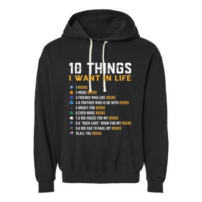 Rock Collector Geologist Joke For Geode Hunter Rockhounding Garment-Dyed Fleece Hoodie