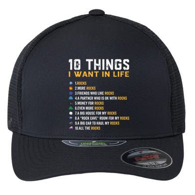 Rock Collector Geologist Joke For Geode Hunter Rockhounding Flexfit Unipanel Trucker Cap