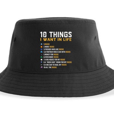 Rock Collector Geologist Joke For Geode Hunter Rockhounding Sustainable Bucket Hat