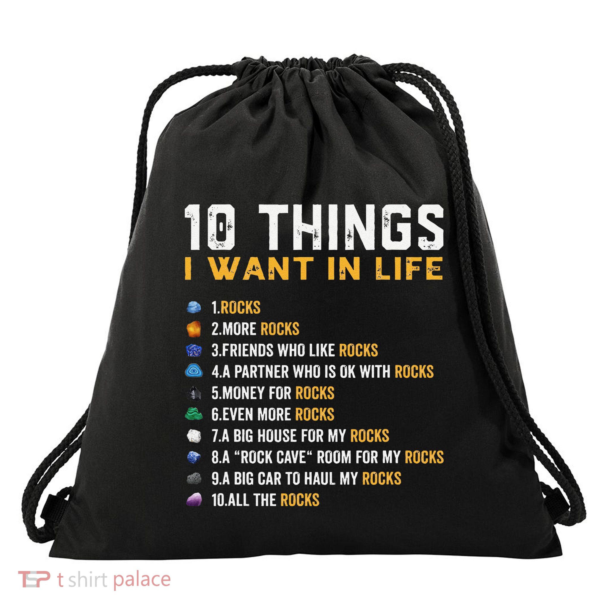 Rock Collector Geologist Joke For Geode Hunter Rockhounding Drawstring Bag