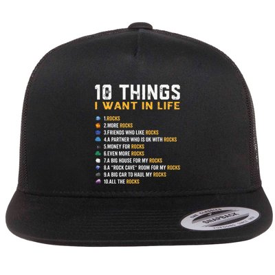 Rock Collector Geologist Joke For Geode Hunter Rockhounding Flatbill Hat
