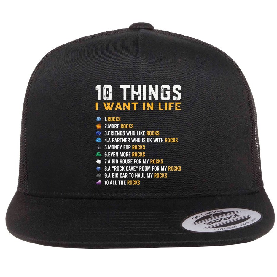 Rock Collector Geologist Joke For Geode Hunter Rockhounding Flat Bill Trucker Hat