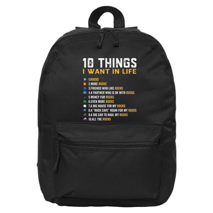 Rock Collector Geologist Joke For Geode Hunter Rockhounding 16 in Basic Backpack
