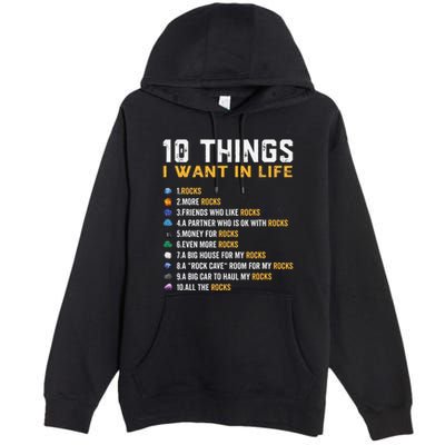 Rock Collector Geologist Joke For Geode Hunter Rockhounding Premium Pullover Hoodie
