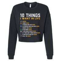 Rock Collector Geologist Joke For Geode Hunter Rockhounding Cropped Pullover Crew
