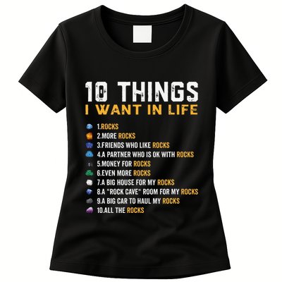 Rock Collector Geologist Joke For Geode Hunter Rockhounding Womens T-Shirt