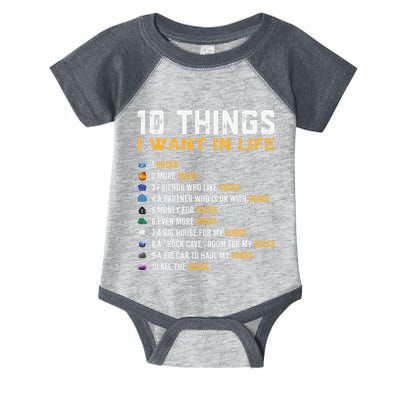 Rock Collector Geologist Joke For Geode Hunter Rockhounding Infant Baby Jersey Bodysuit