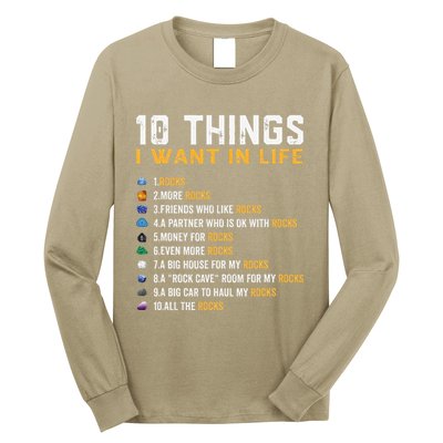 Rock Collector Geologist Joke For Geode Hunter Rockhounding Long Sleeve Shirt
