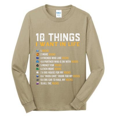 Rock Collector Geologist Joke For Geode Hunter Rockhounding Tall Long Sleeve T-Shirt