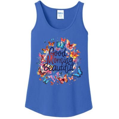 Rainbow Colored Good Morning Beautiful Monarch Butterflies Gift Ladies Essential Tank