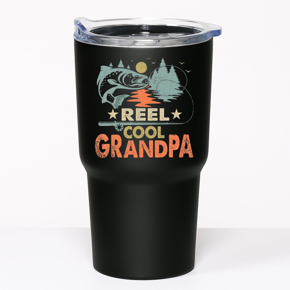 Reel Cool Grandpa Fishing Lover Vintage Father's Day Tumbler