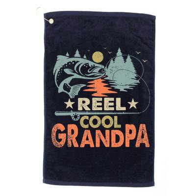 Reel Cool Grandpa Fishing Lover Vintage Father's Day Golf Towel