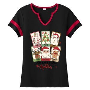 Retro Christmas God Says I Am Santa Claus Ladies Halftime Notch Neck Tee