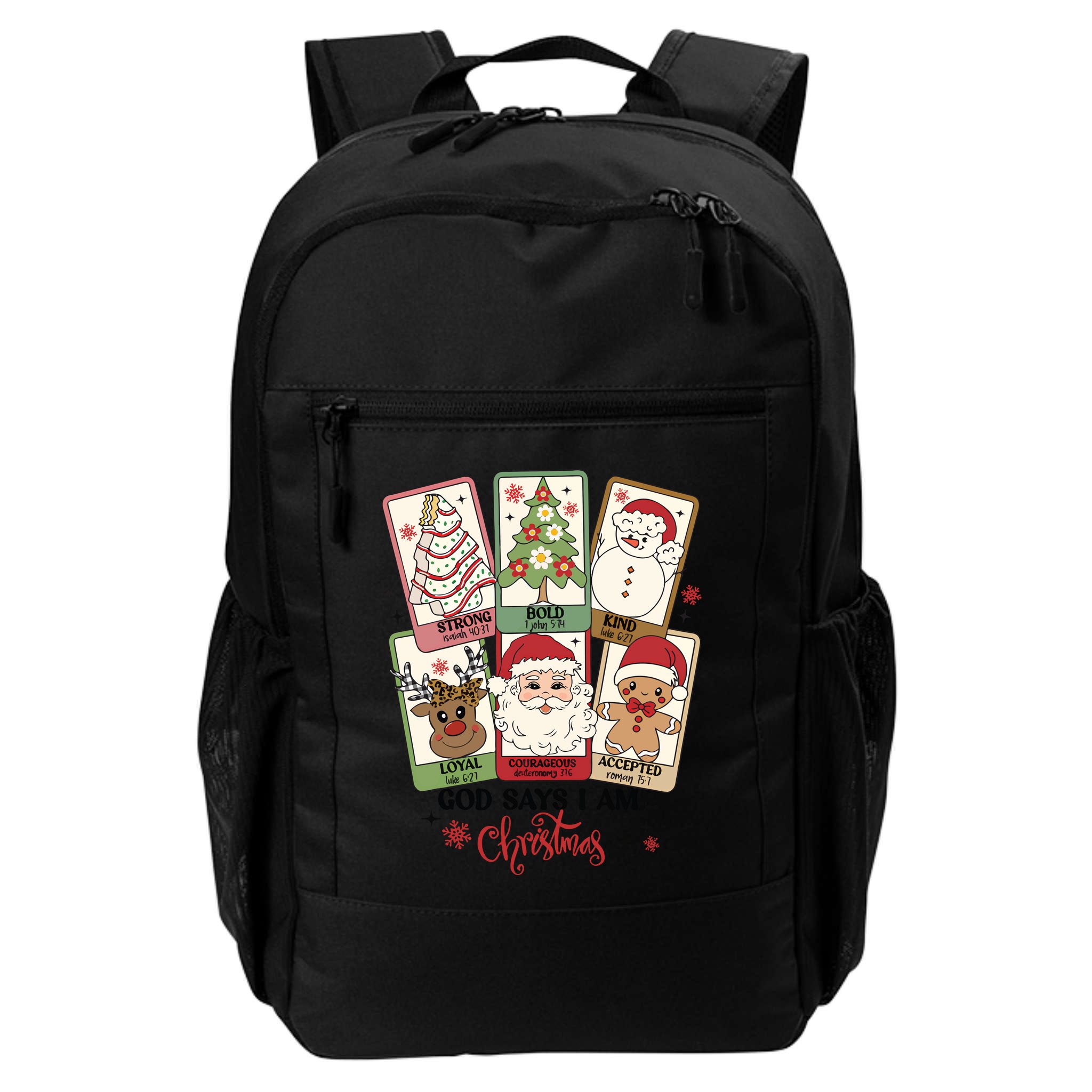 Retro Christmas God Says I Am Santa Claus Backpack
