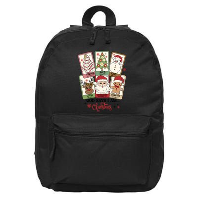 Retro Christmas God Says I Am Santa Claus 16 in Basic Backpack